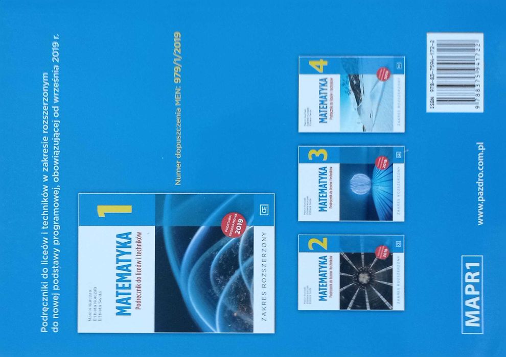 Matematyka 1 Podręcznik do liceów i techników, zakres rozszerzony