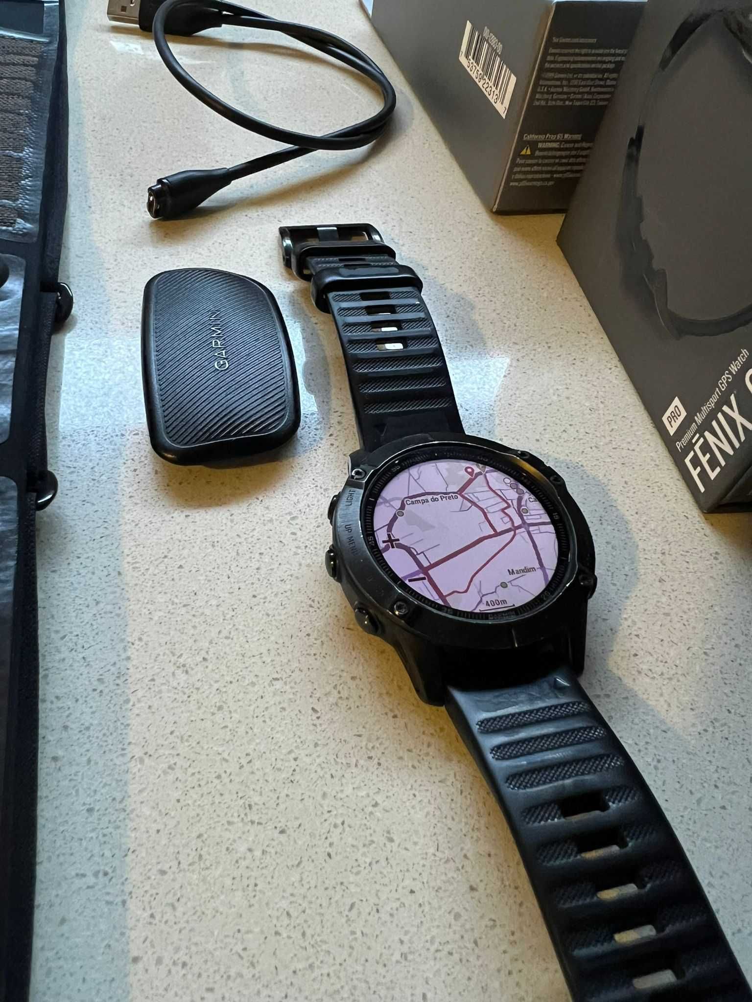 Relógio garmin fenix 6 pro + Banda cardíaca garmin HRM-DUAL