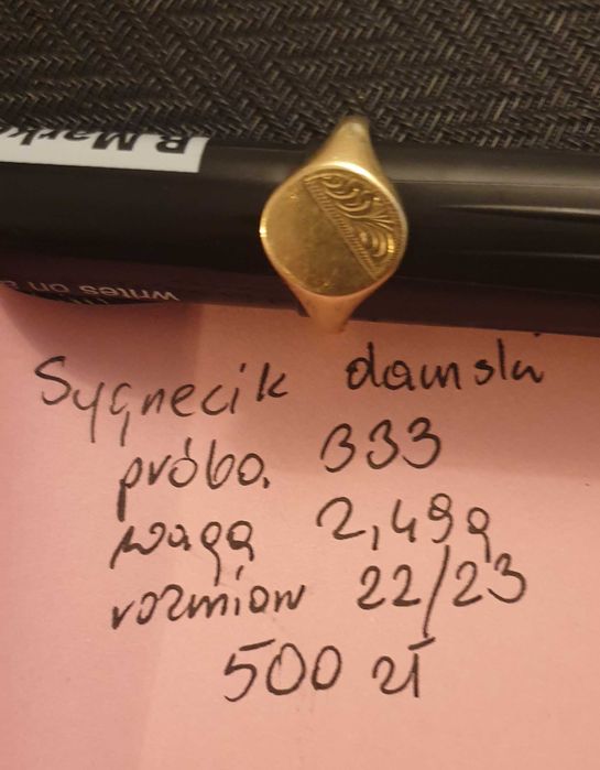 Sygnet złoty damski