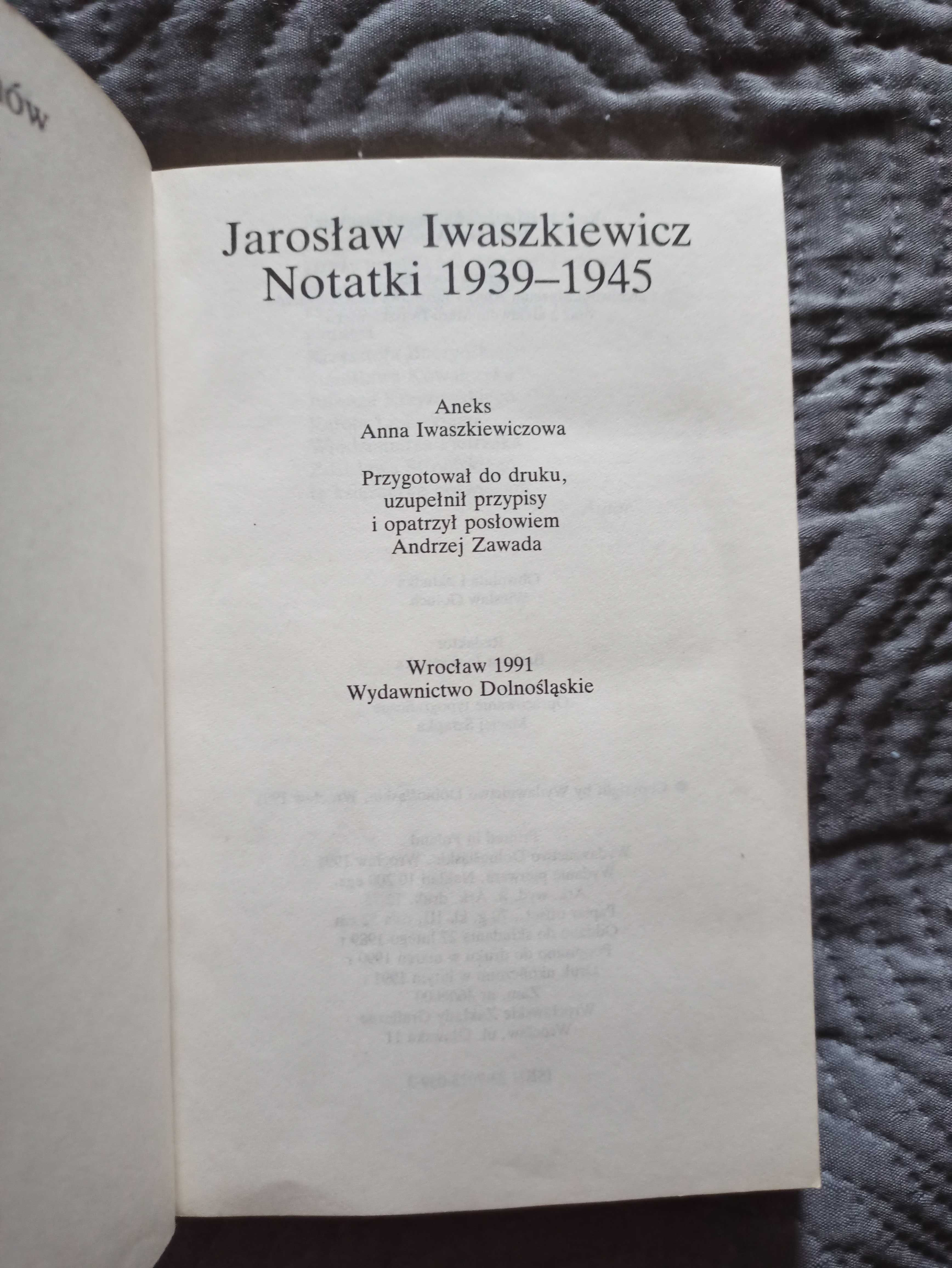 Notatki (z czasów wojny) Jarosław Iwaszkiewicz