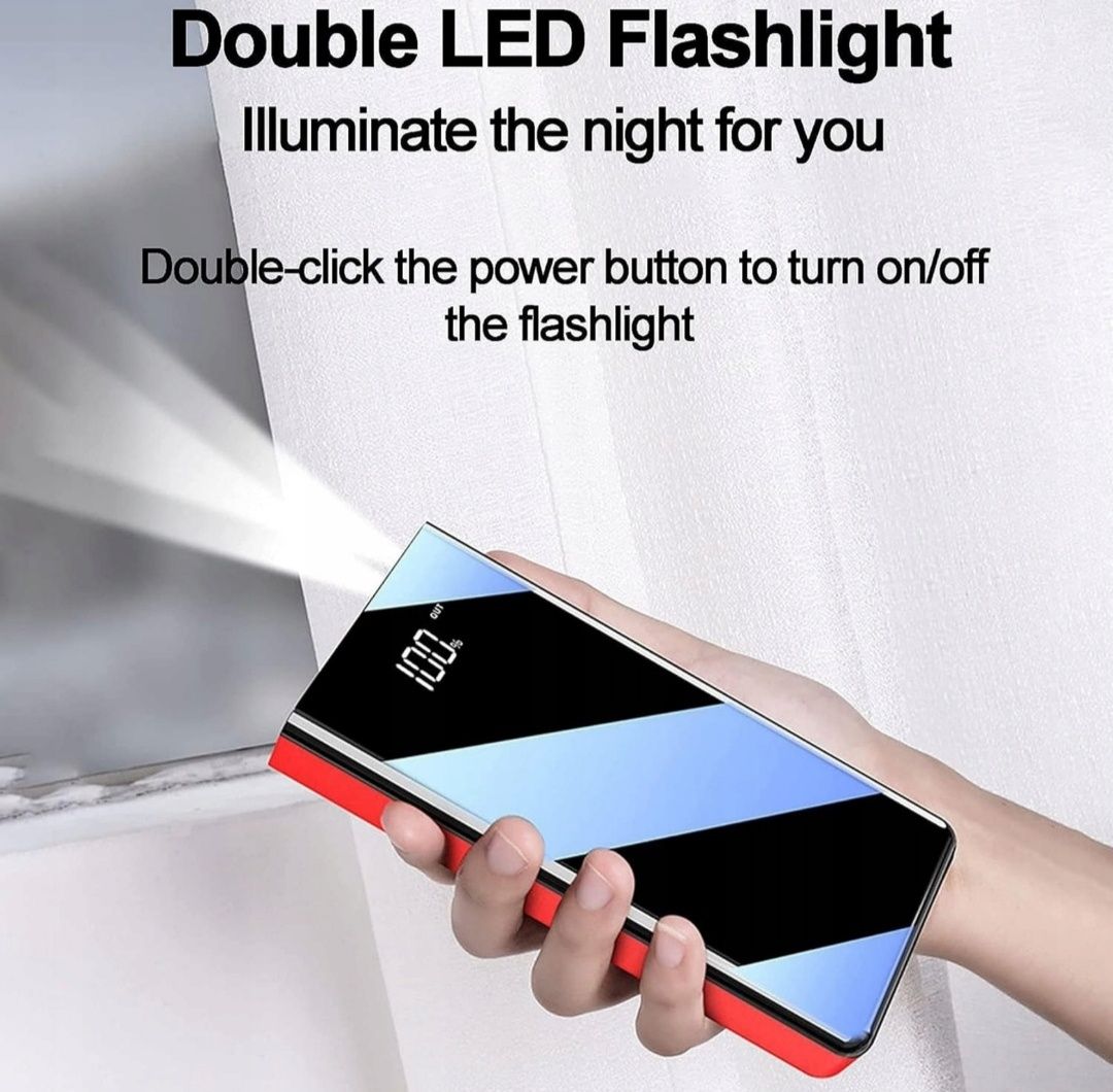 Powerbank 50000 mAh 10W LED Fast Charge 3.0 3xUSB Micro USB-C latarka