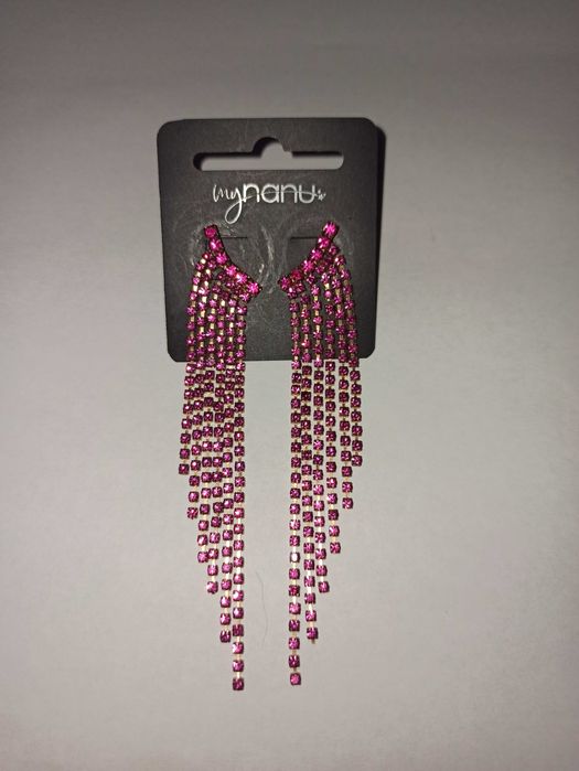 Różowe kolczyki wiszące NOWE