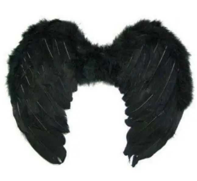 Крила Чорні ангела аду перові (80х60 см) ГІГАНТ крылья ангел