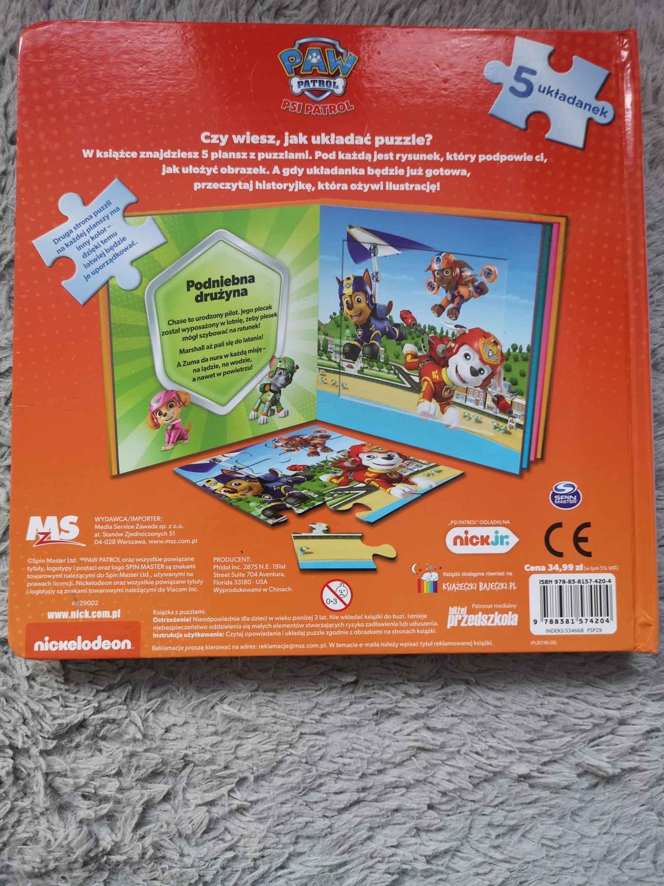 Psi Patrol książka z puzzlami + gratis