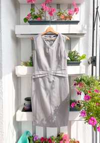 Elegancka klasyczna prosta szara sukienka Orsay Bussiness Look M/L