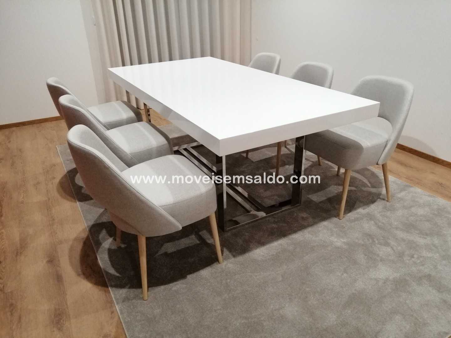 Mesa Jantar Lacada c/ Inox - Fixa ou Extensível - Todas medidas