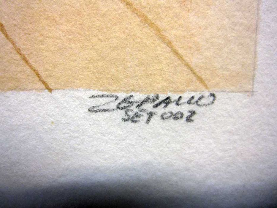 Original aquarela erótica assinada Zé Paulo "O Português sem mestre"