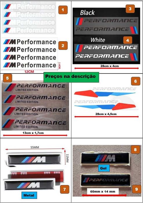 Encaixes Listas ///M grelhas BMW vários modelos