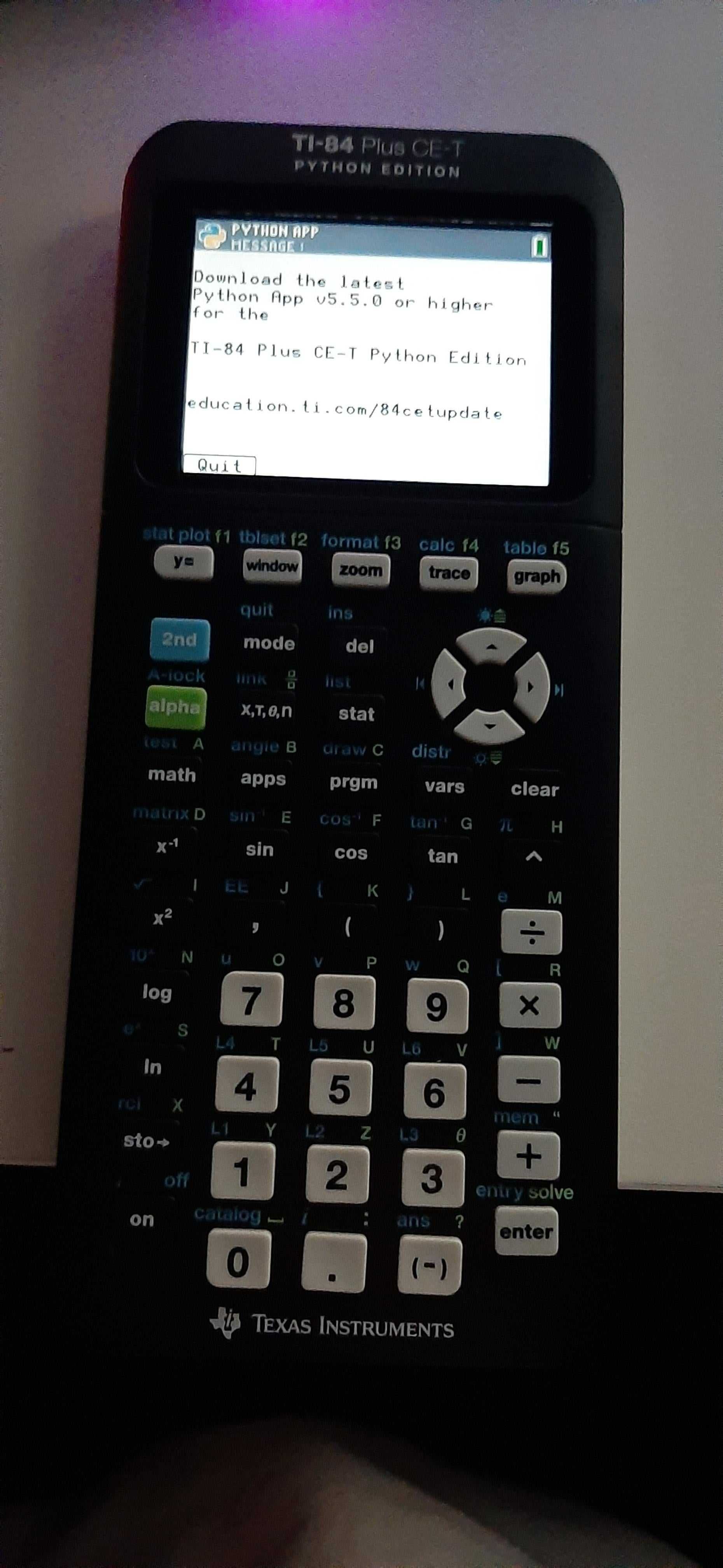Калькулятор графічний Texas Instruments TI-84 Plus CE-T Python