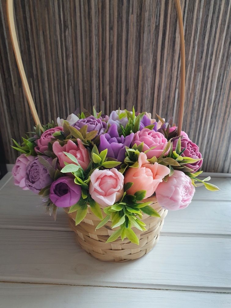 Букеты из мыла, цветы, подарок из мыла