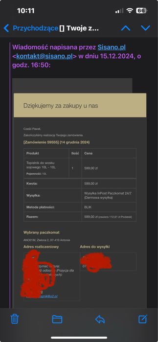 Topielnik do wosku sojowego NOWY