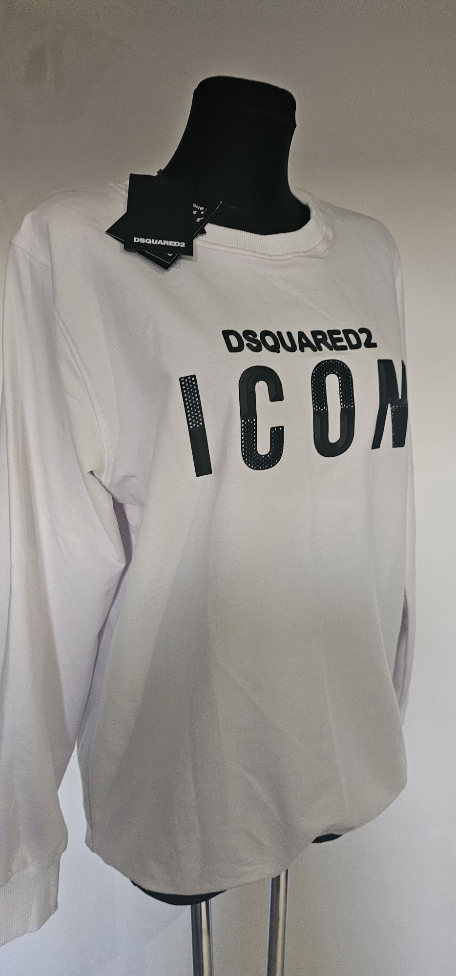 Dsquared2 biała klasyczna bluza z metkami