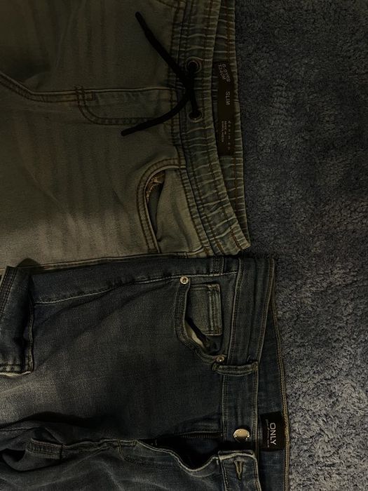 Spodnie komplet jeansy z boku kieszenie