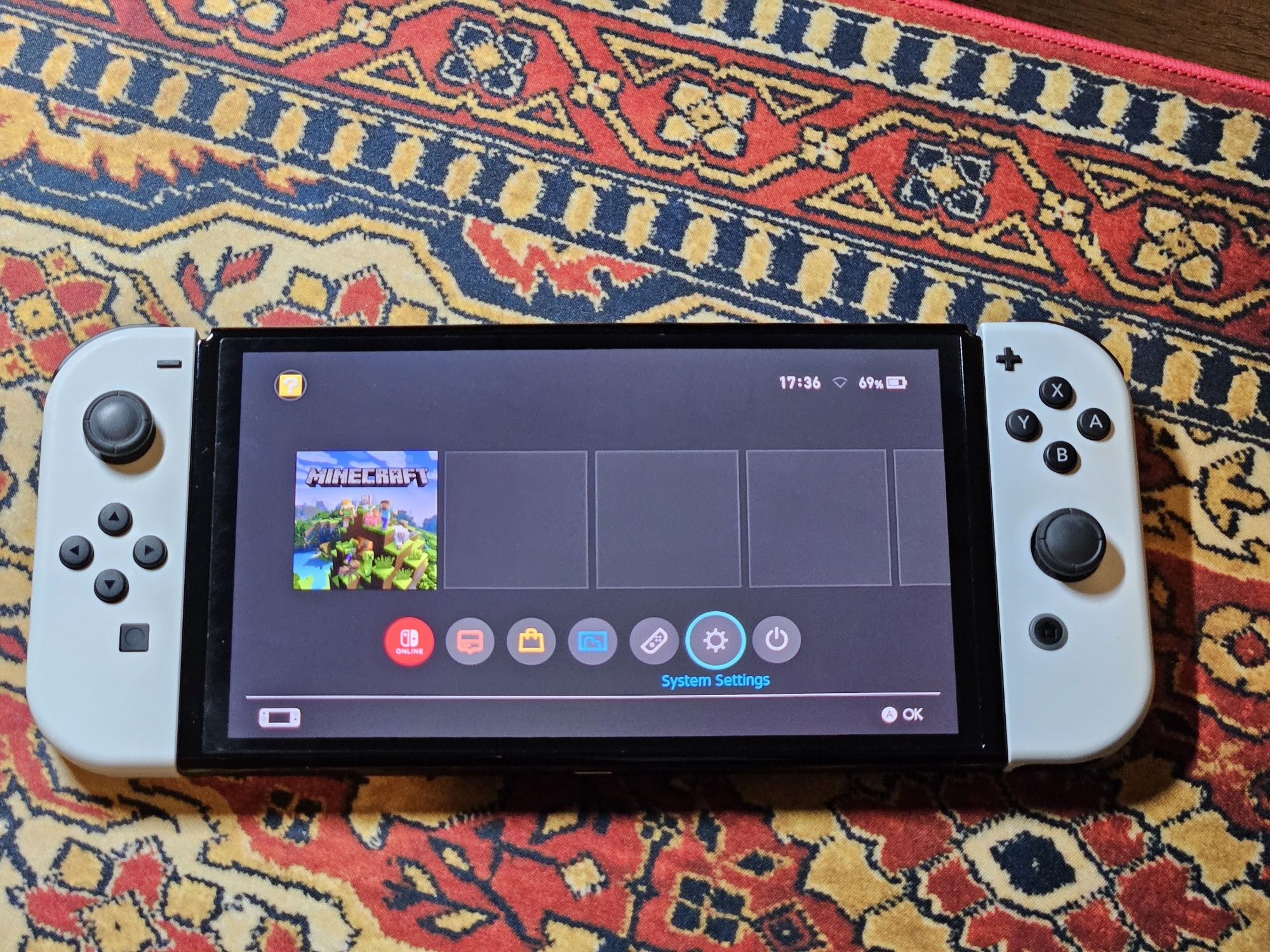 nintendo switch oled + gra minecraft