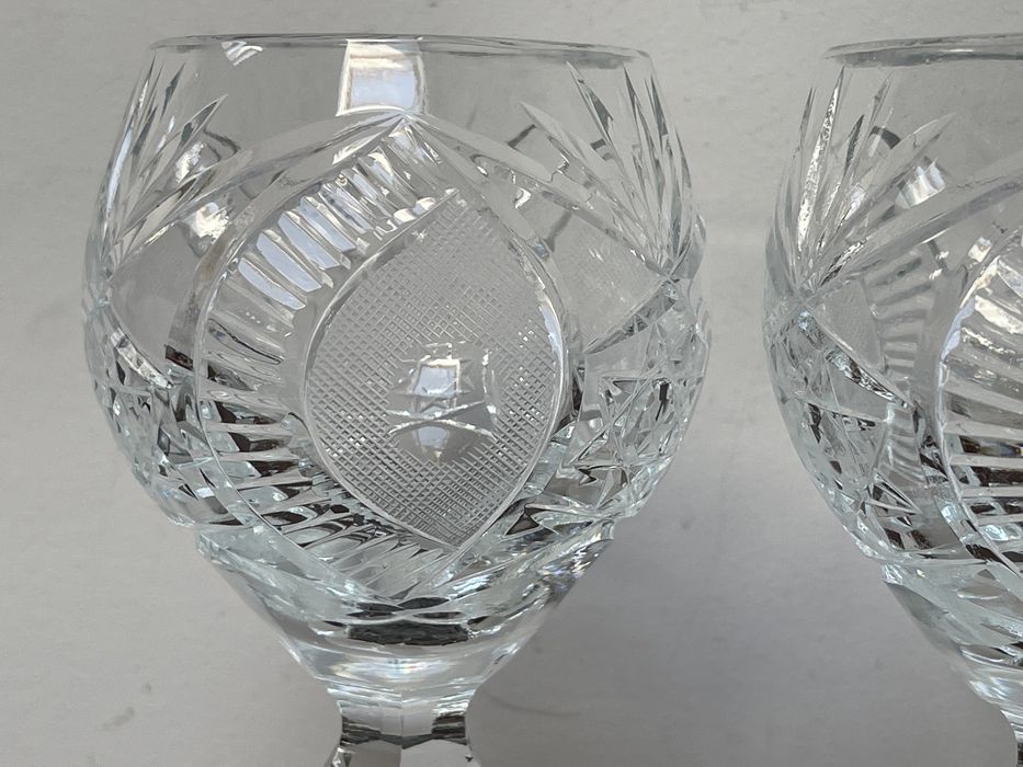 Duże Masywne Kryształowe Kieliszki z Prl