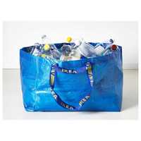 Прочная хозяйственная сумка шоппер IKEA синяя большая 55x37x35 ИКЕА