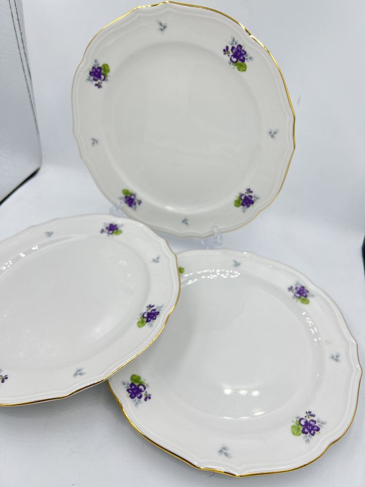 Talerze zakąskowe Bavaria Winterling w fioletowe kwiaty B12023