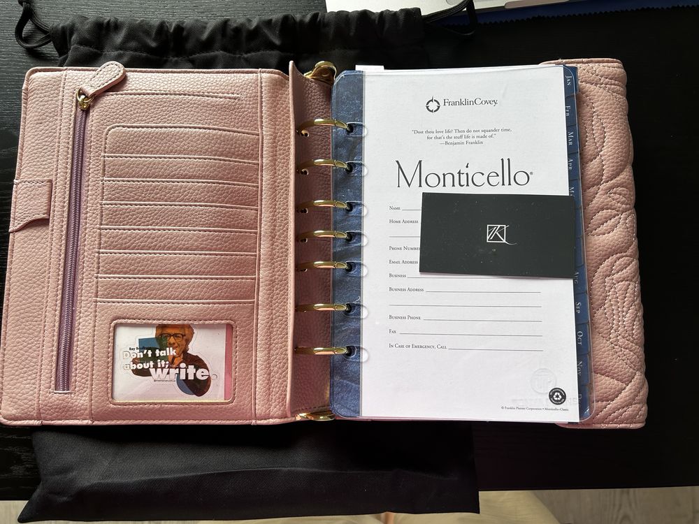 Franklin planner - Tonya plans - Caderno
