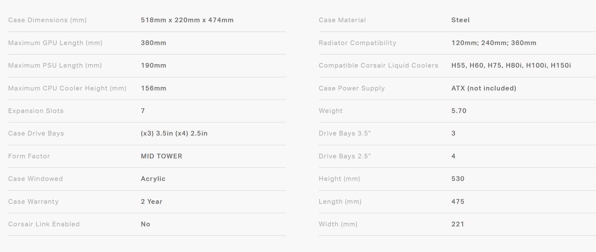 Caixa Corsair Spec-Alpha