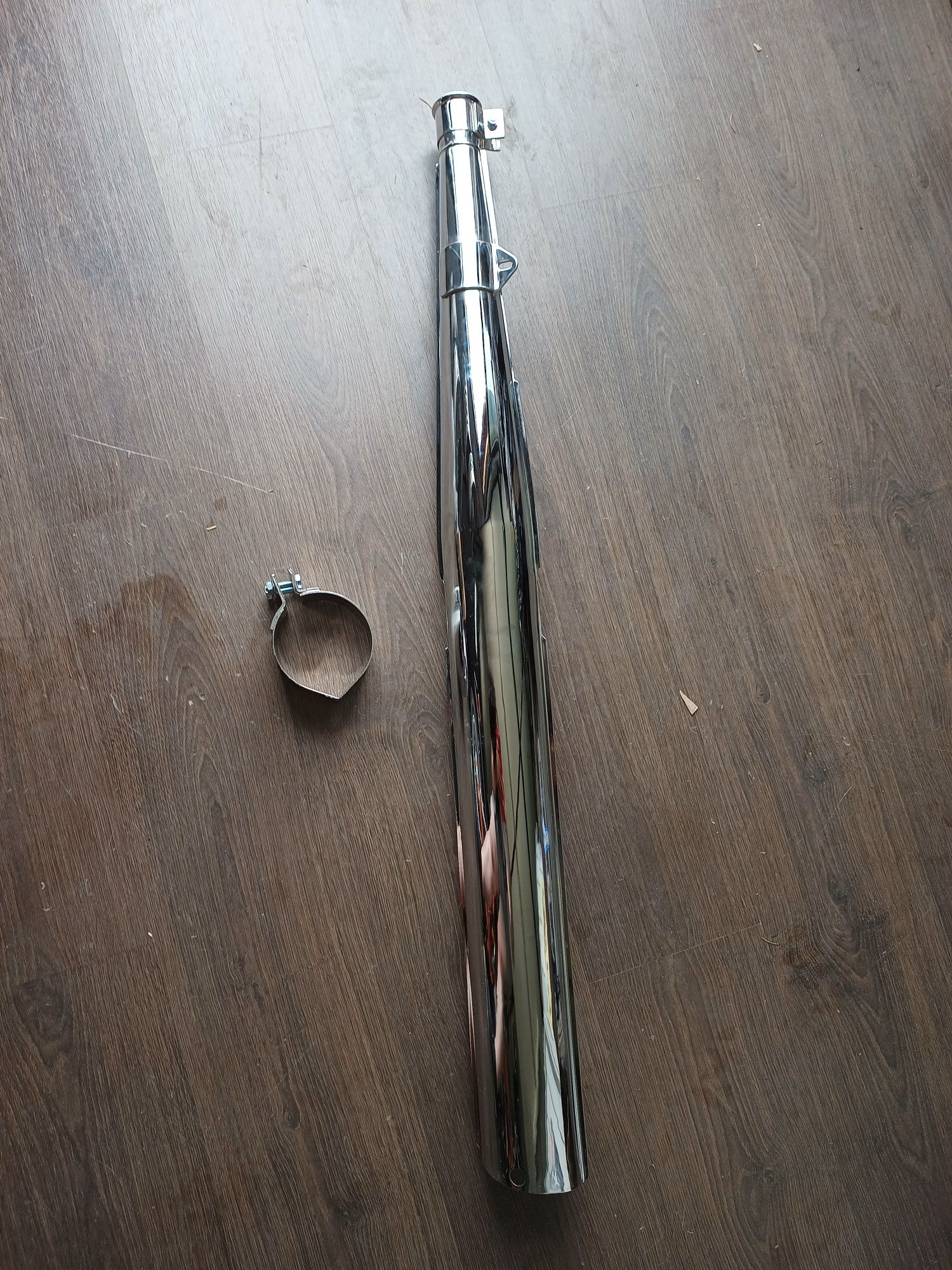 Nowy wydech tłumik WSK 175 chrom + obejma