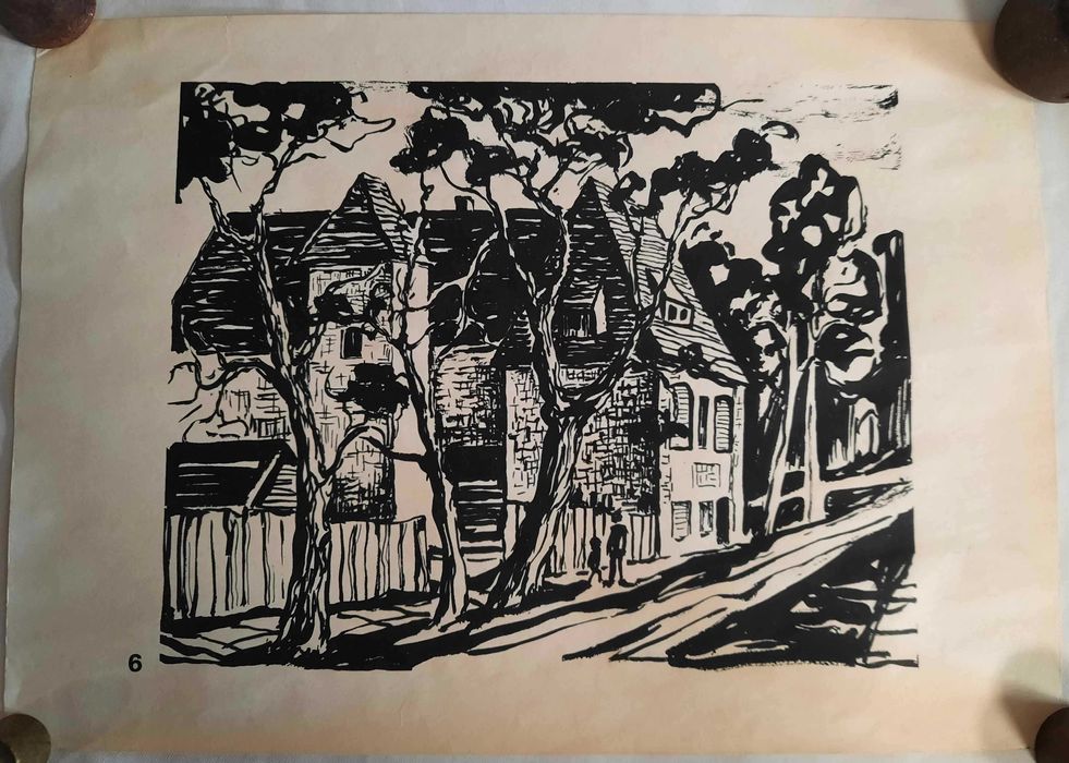 Nałęczów Dom Ludowy Tusz Jarosław Olejnik 1960 r.