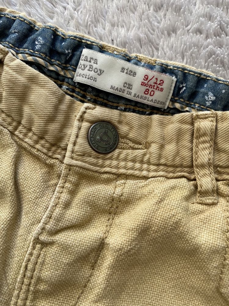 Jeansy chłopięce Zara rozmiar 80 beżowe