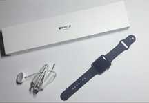 !Apple Watch series 3 42mm Case Space Gray Aluminium Sport Band Black!