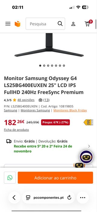 Monitor 240Hz Odyssey
