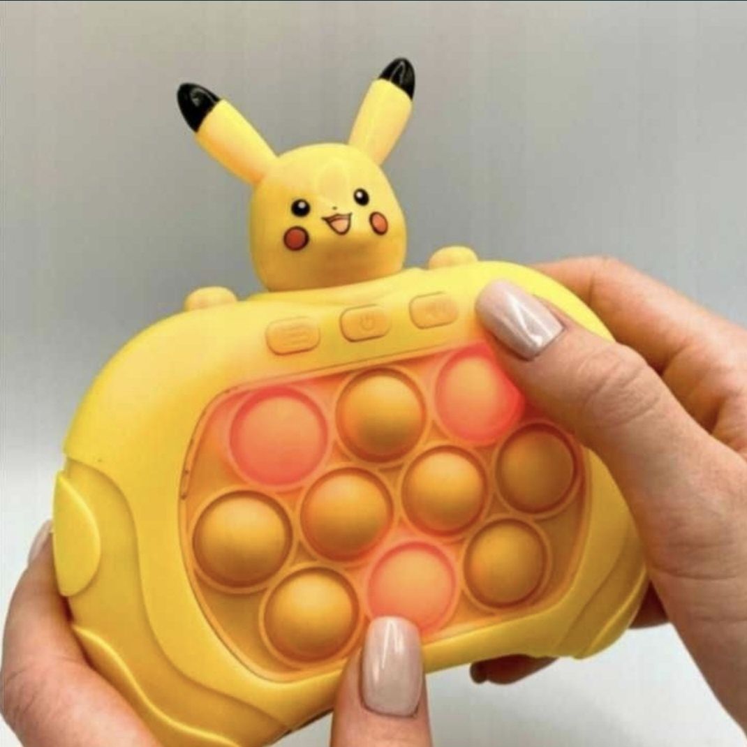 Karty Pokemon + Konsola POKEMON popit POP IT PIKACHU GRA Elektroniczna