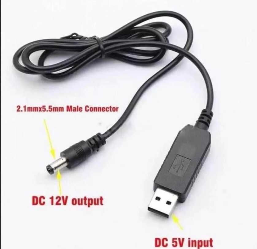 Кабель USB DC 12B для подключения роутера к повербанку, DC 5.5х2.1мм