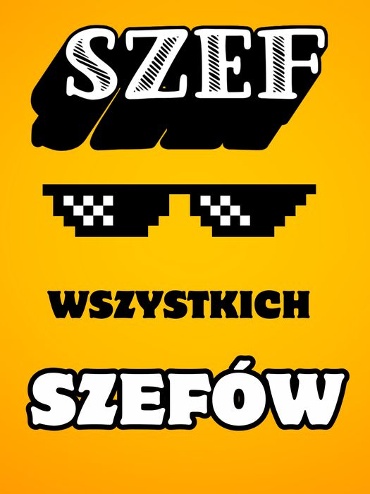 plakat metalowy full print zabawny nadruk szef wszystkich szefów