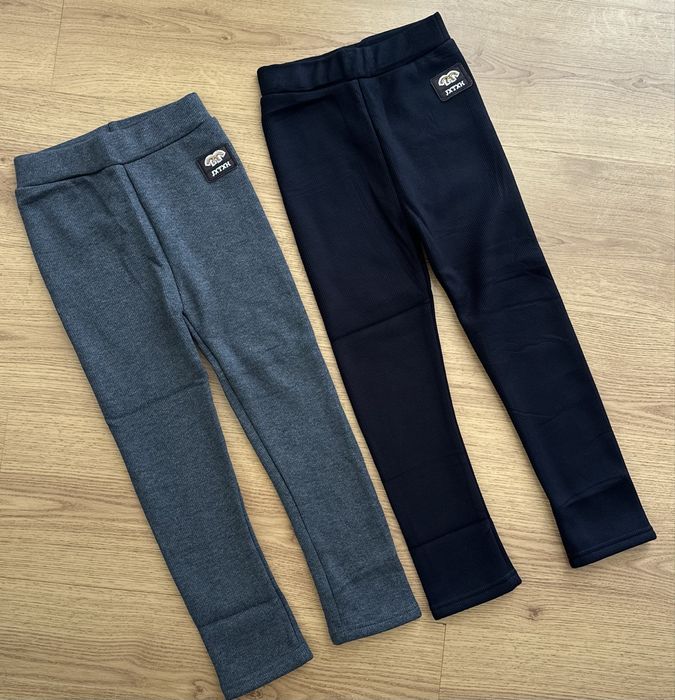 Legginsy dla dziewczynki Ocieplane prążek getry