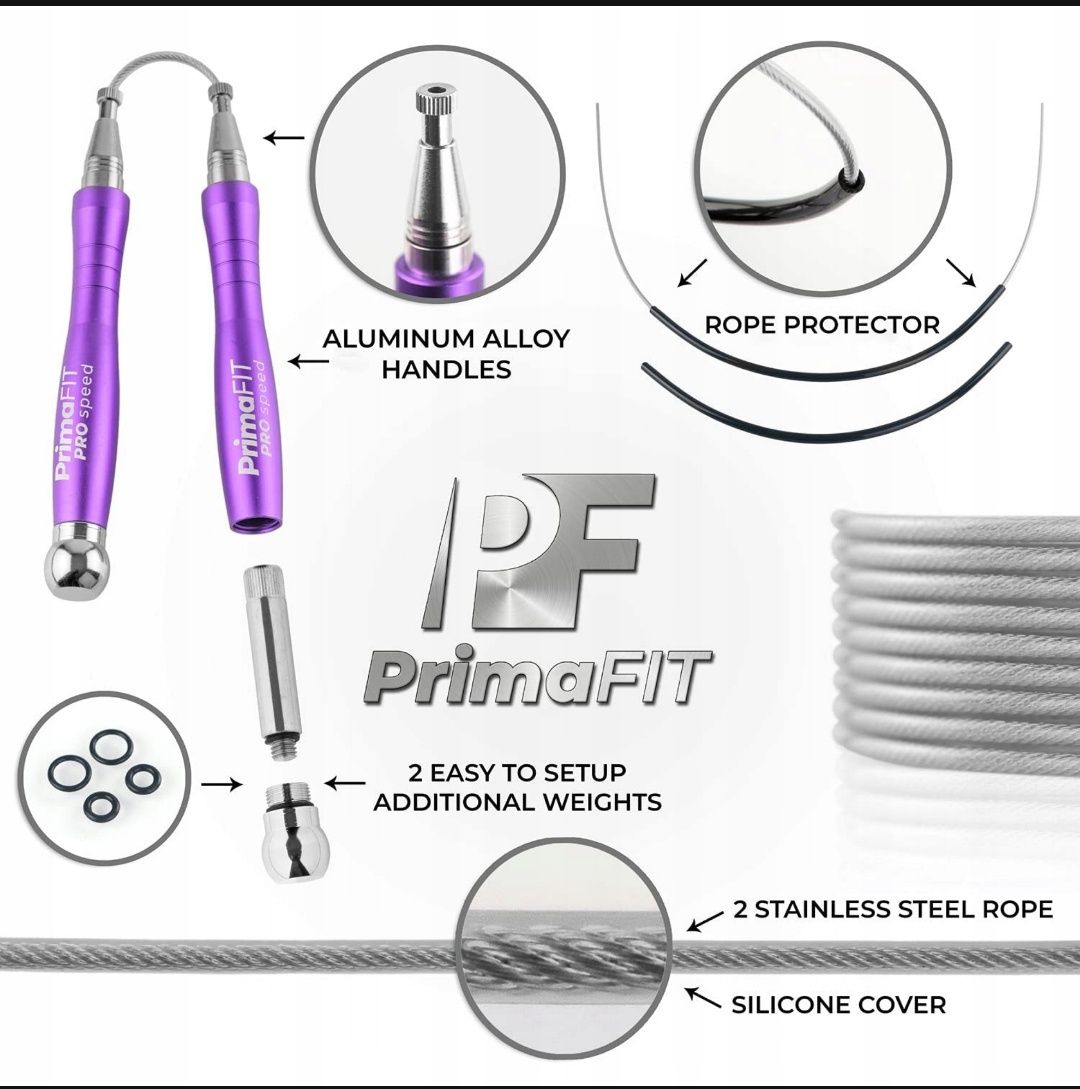 PrimaFIT Pro Speed skakanka dla dorosłych fitness