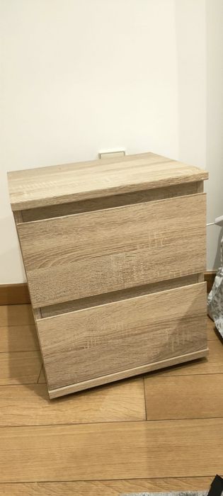 Conjunto 2 Mesinhas de cabeceira com 2 gavetas carvalho