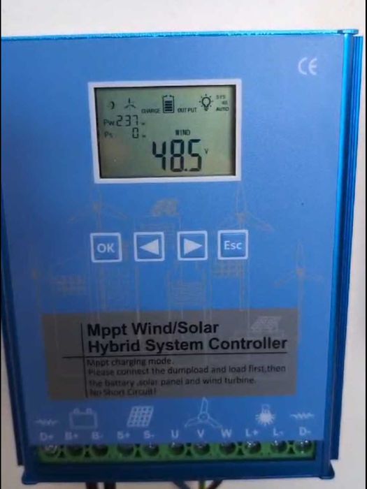 Sterownik regulator ładowania turbiny wiatrowej i paneli 2kW 24V 48V