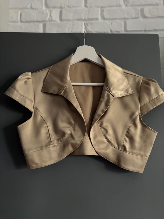 Bolerko w kolorze złota, narzutka na ramiona