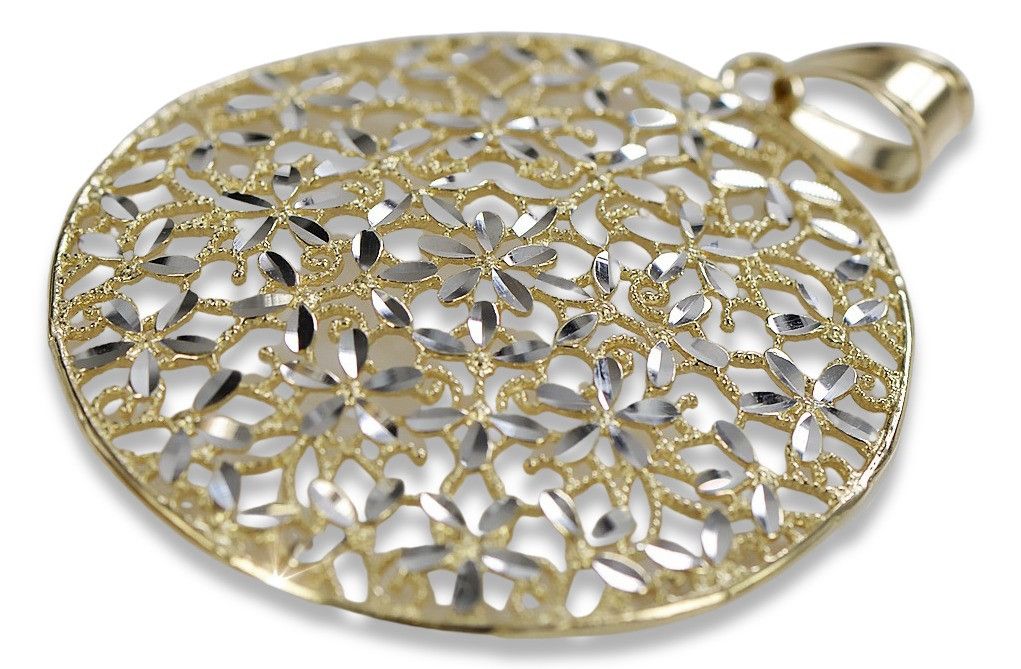 Złota zawieszka 14k 585 włoski styl żółte białe złoto cpn027yw Gdańsk