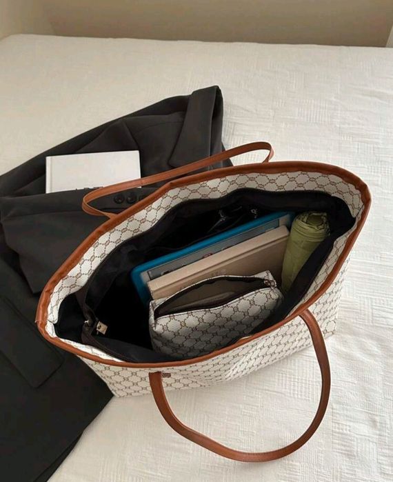 Nowa torebka damska z portmonetką Duża na zamek BIAŁA