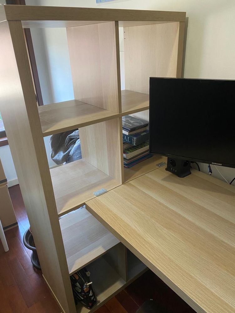 Secretaria + arrumacao kallax  + cadeira escritorio Ikea