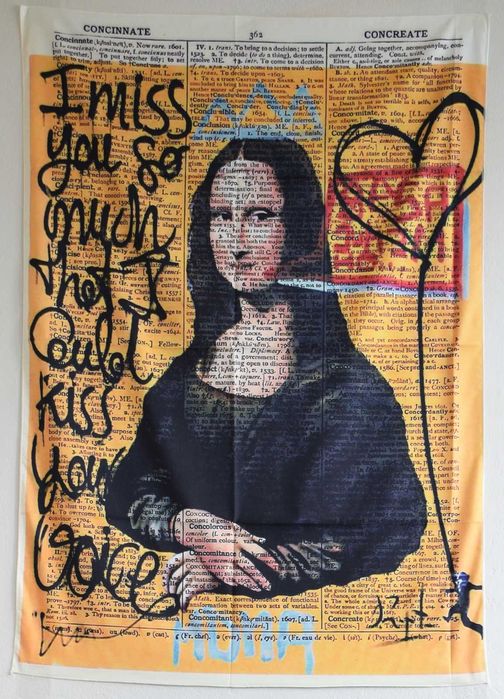 GOBELIN obraz 73x95 Mona Lisa Abstrakcja Graffiti