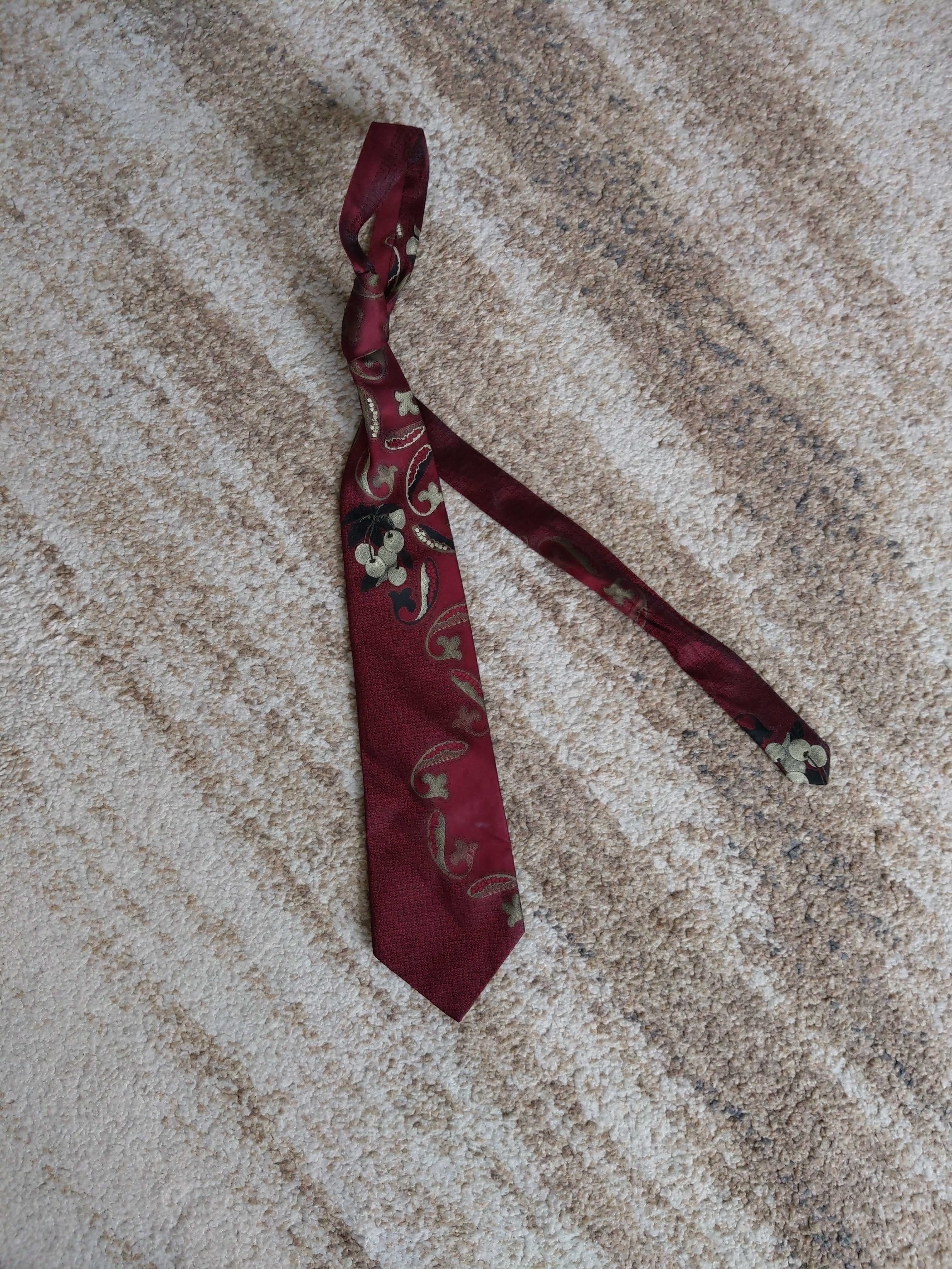 Krawat Ortal burgundowy bordowy