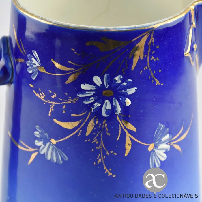 Jarro / Caneca Faiança pintada à mão, Sarreguemines (1868 a 1919)