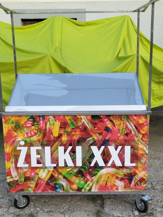 Wózek nierdzewny zamykany, wózek gastronomiczny, mega żele,żelki.