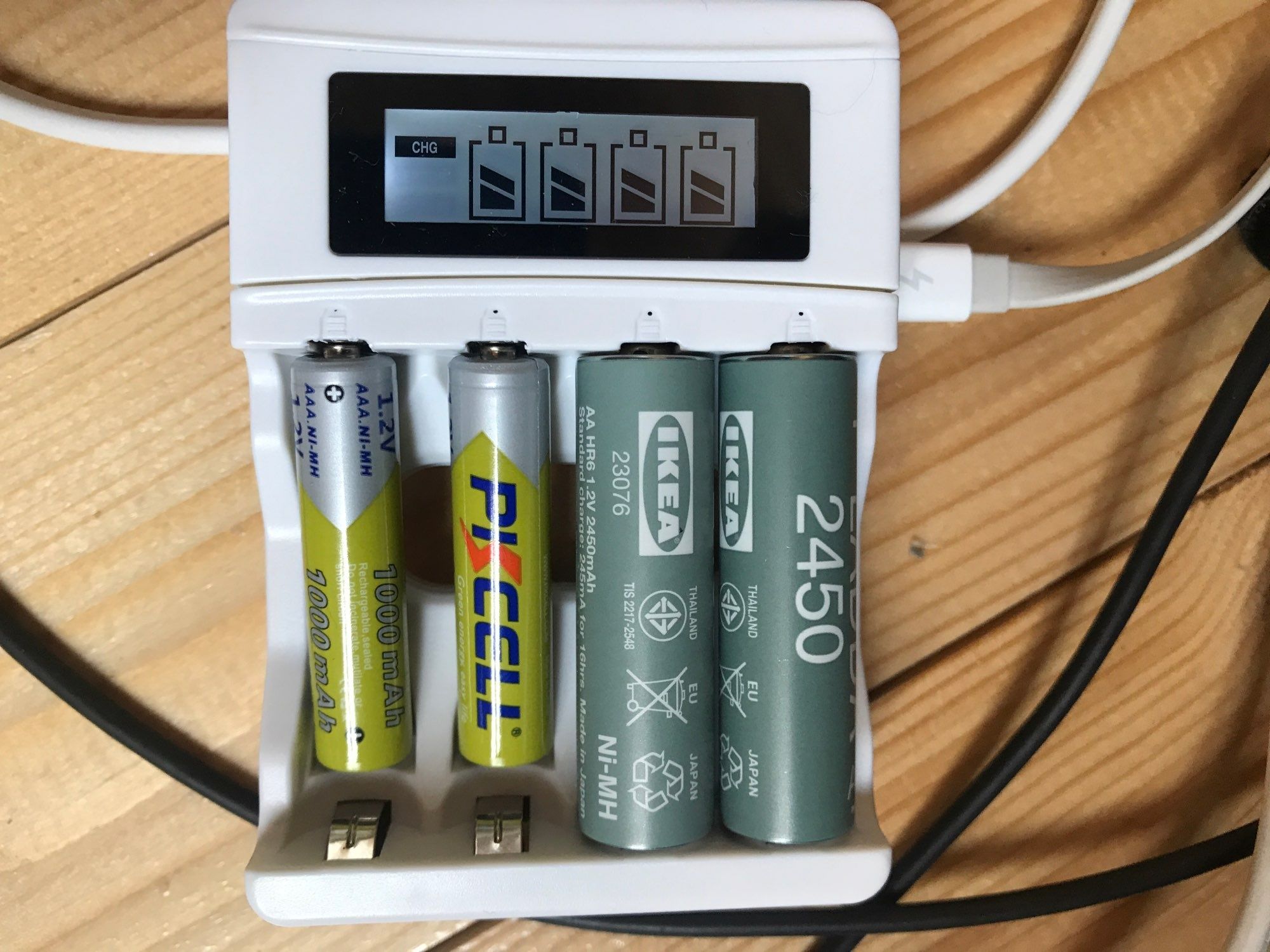Интеллектуальная зарядка аккумуляторных батареек AA/AAA, USB LC Palo