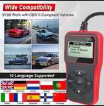 V100 OBD2 czytnik kodów EOBD OBD 2 skaner polski język