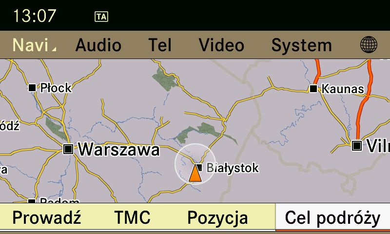 MERCEDES W218 polski język mapa