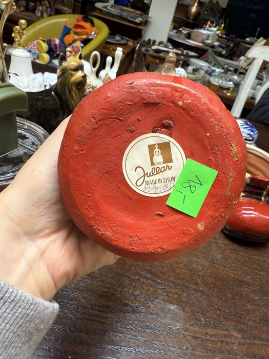 Aniołek swiąteczny świecznik ceramiczny Hiszpański ręcznie rohiony