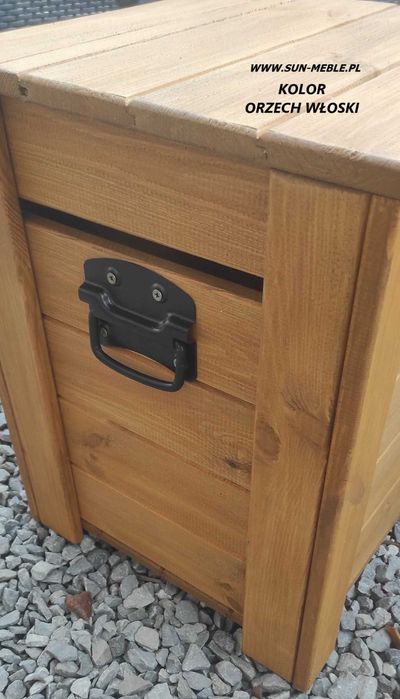 Taboret z pojemnikiem Pufa Skrzynia 40x40x50 KOLOR ORZECH WŁOSKI MAT