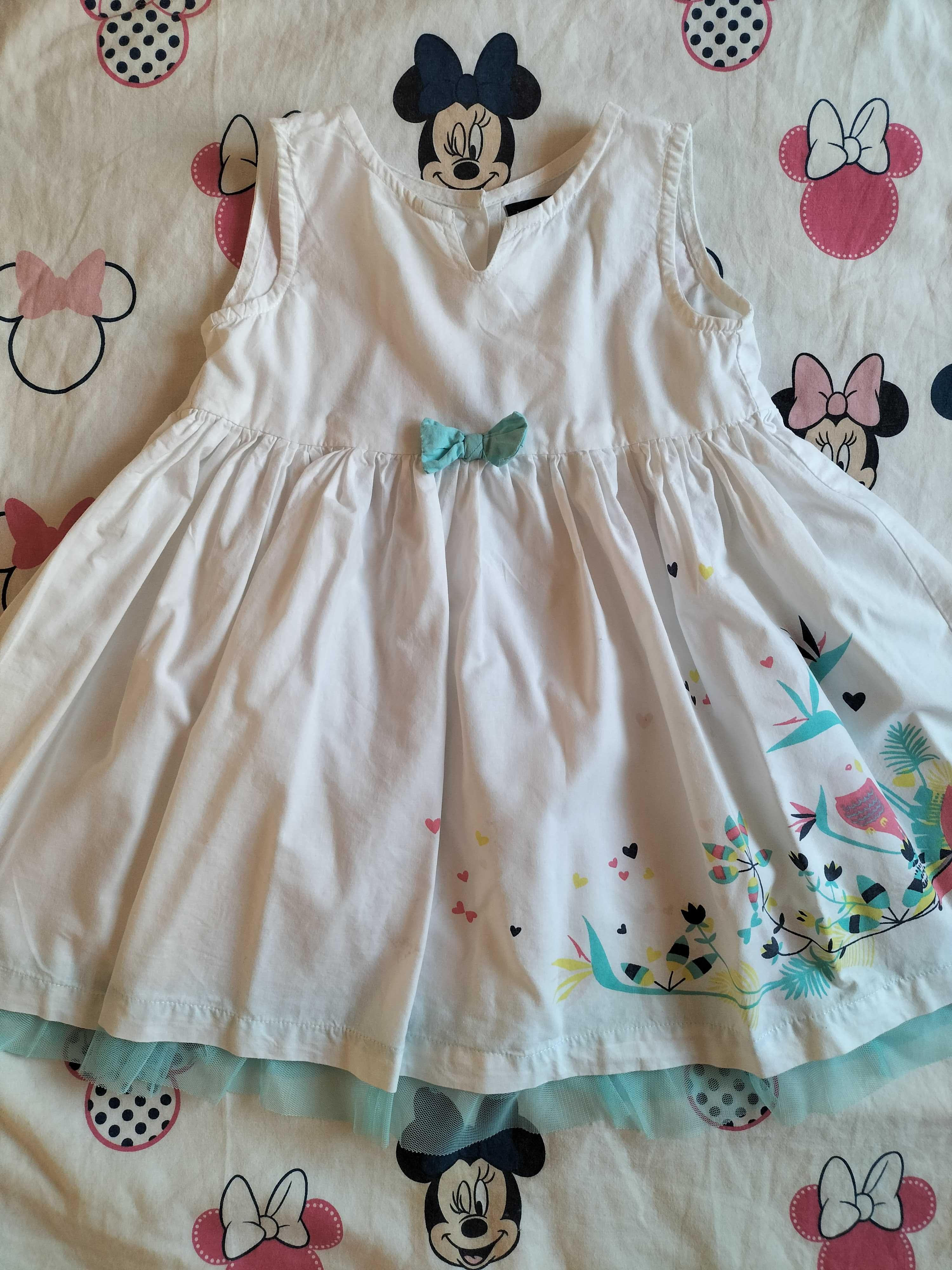 Vestido laço e folhos 12-18 meses