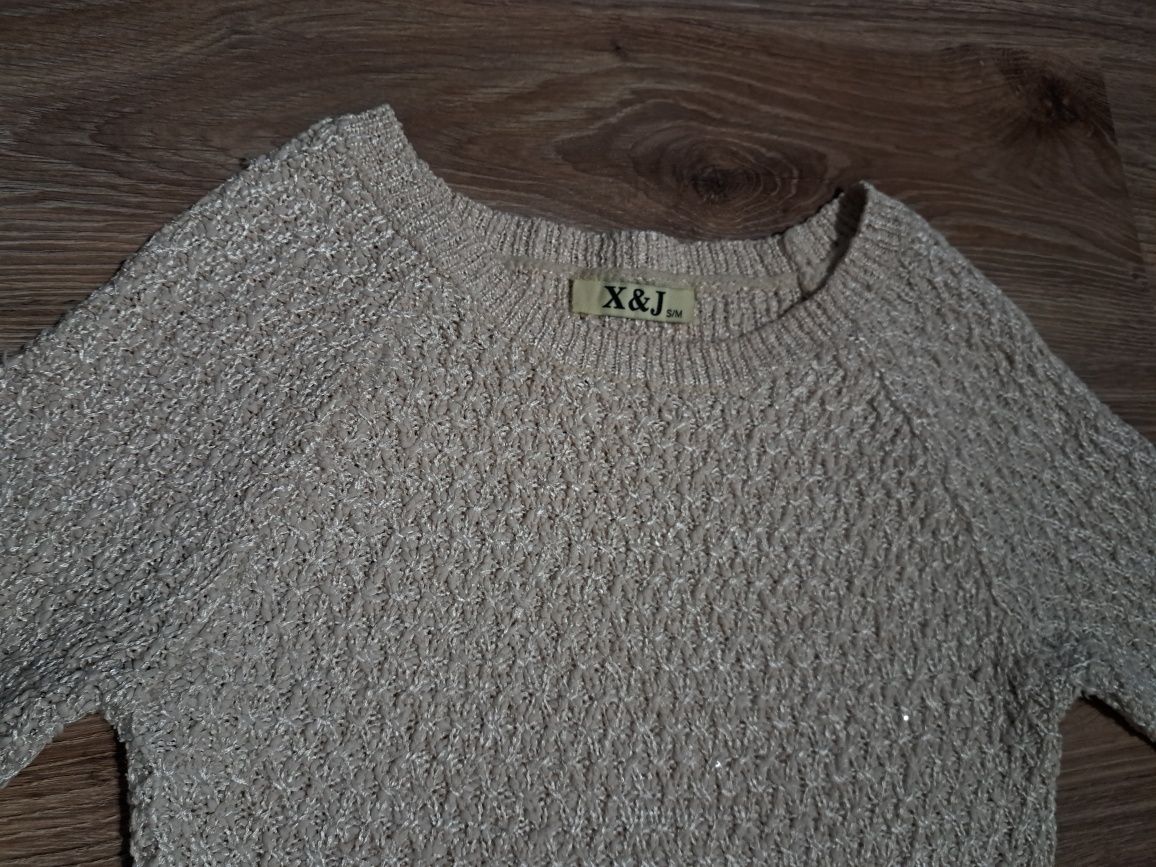 Sweter damski beżowy kremowy 36 S